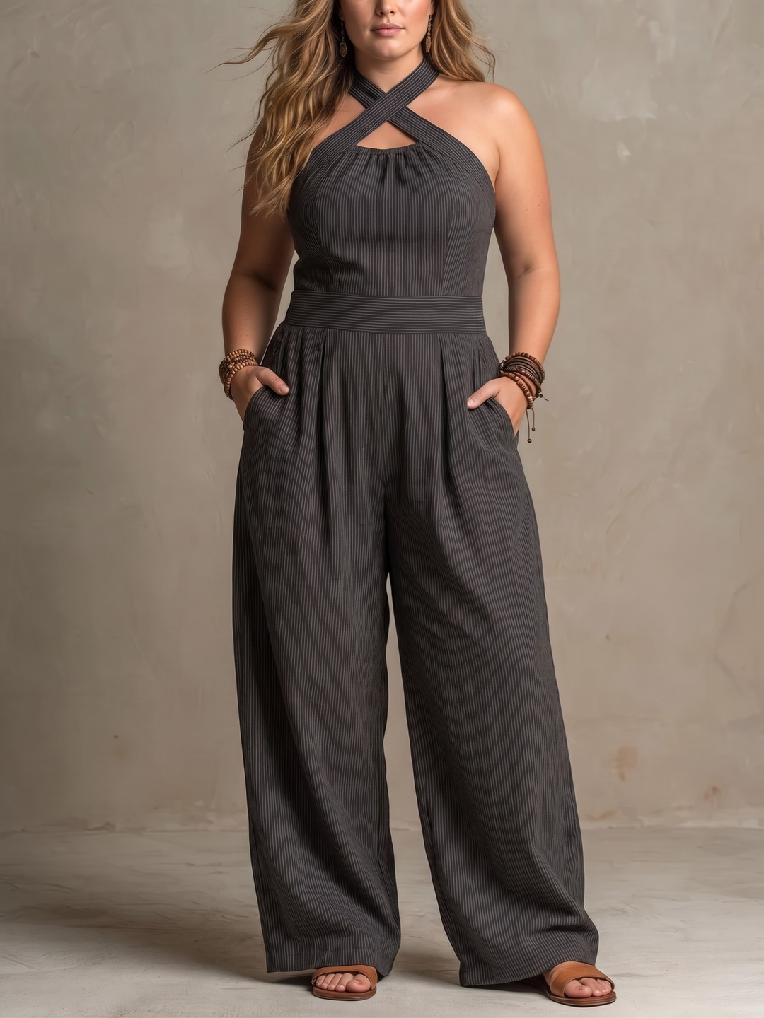BIANCA™ - ELEGANTER SOMMER-JUMPSUIT AUS LEINENMIX