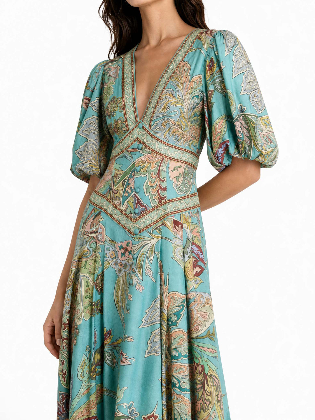 Midikleid aus satin mit Blumenmuster