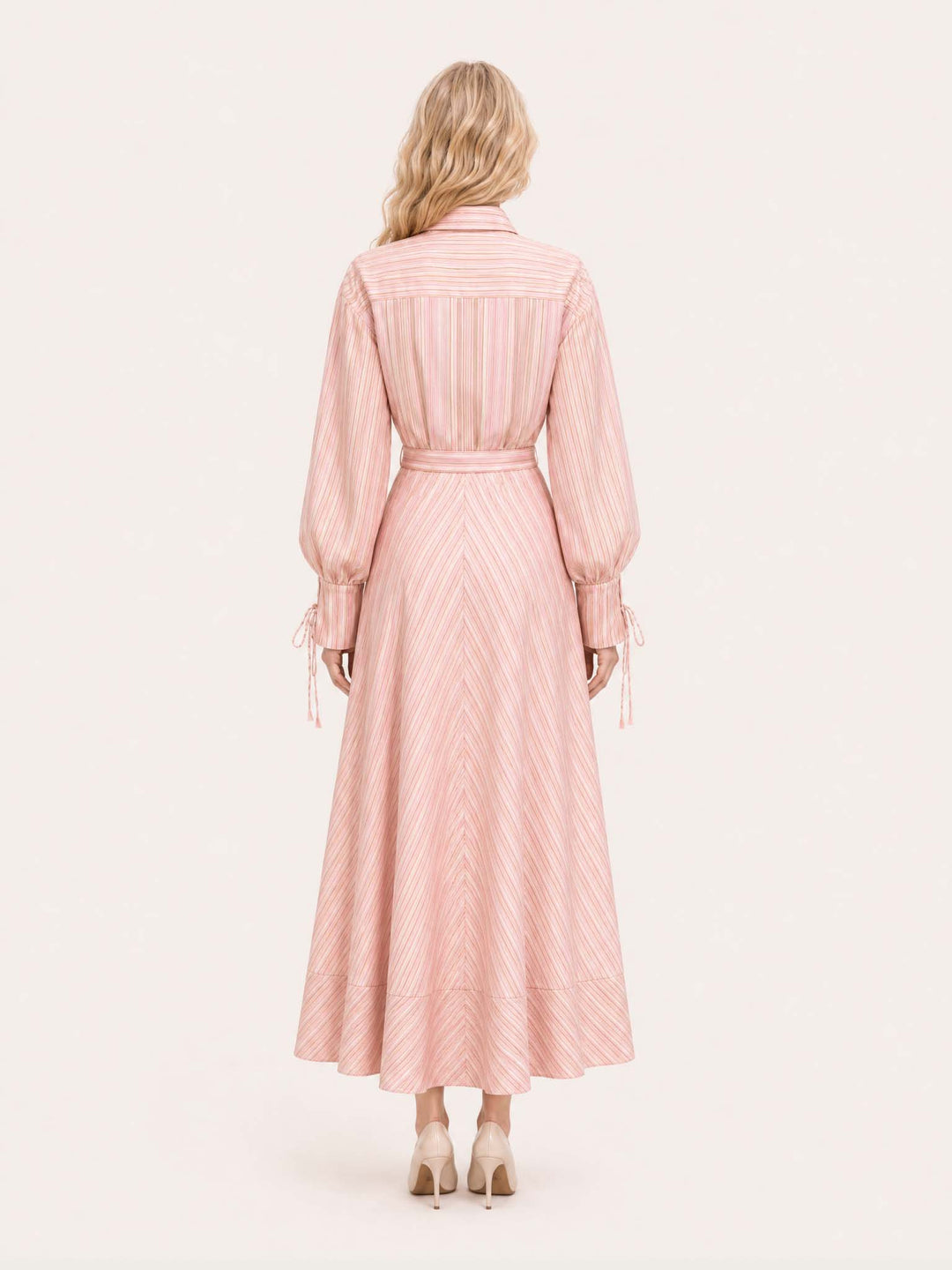 Maxikleid in Rosa mit Gürtel