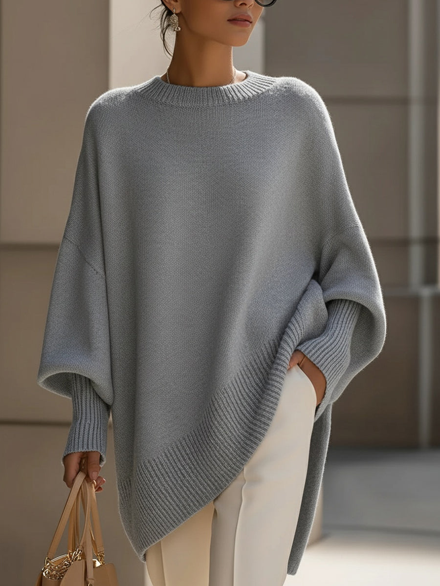 Jennifer | Oversized Pullover mit Drapierung und weitem Hals