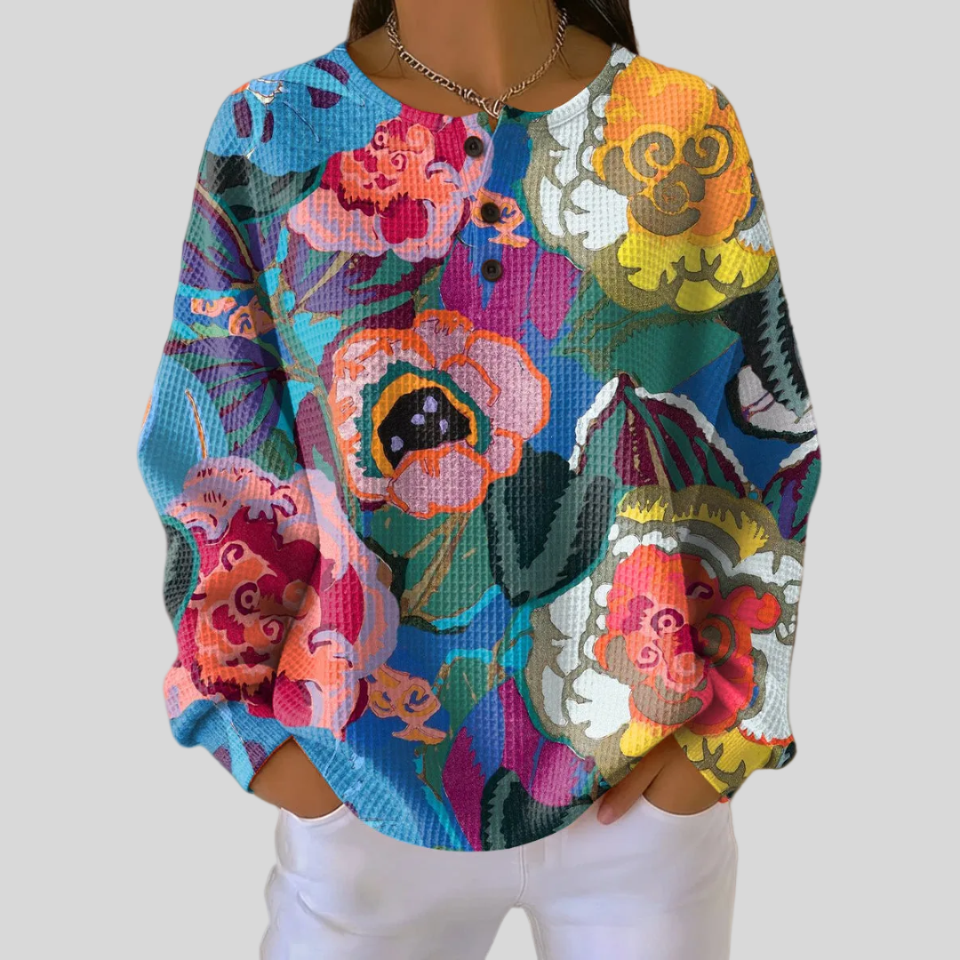 Rita | Blütenreiche Waffel-Pullover