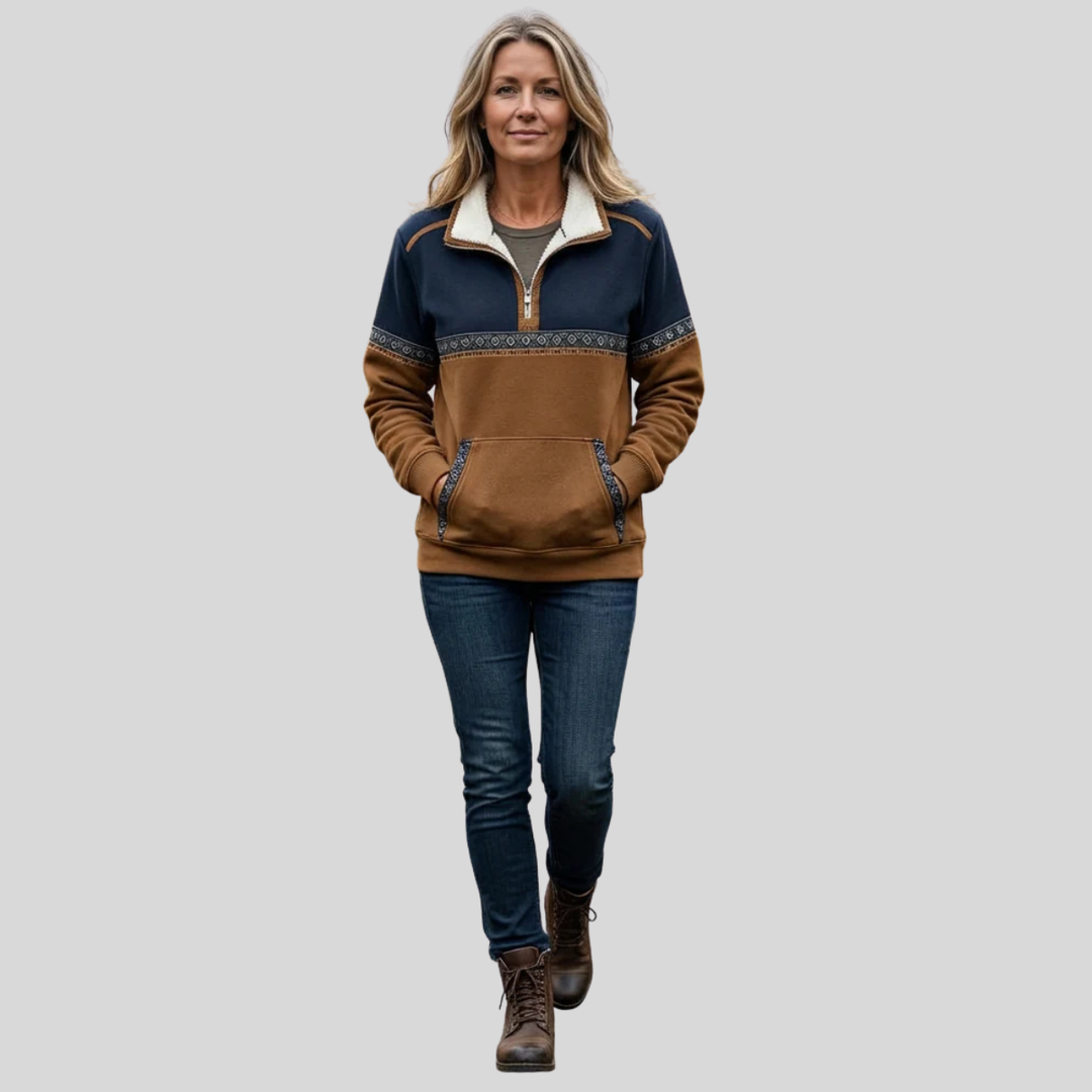 Alvette™ | Sherpa Kragen Halb-Zip Pullover