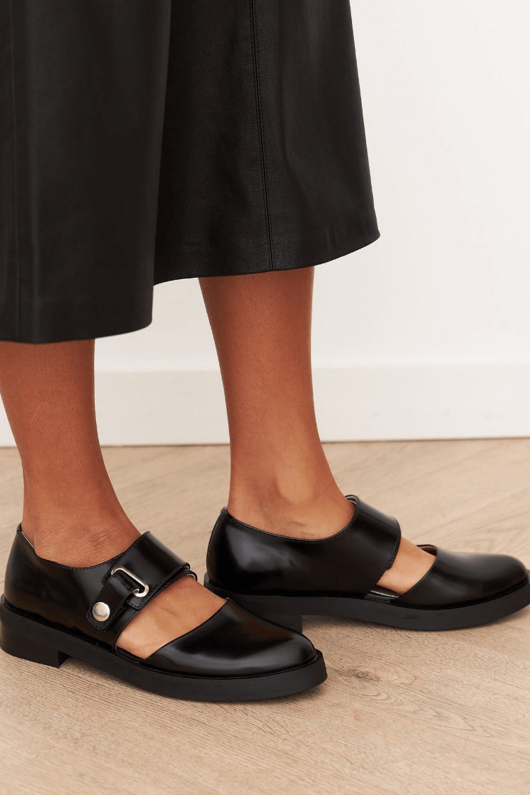 Ondine | Schwarzer Loafer mit Schnalle