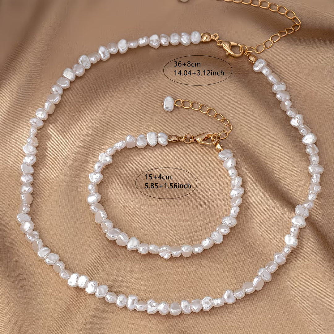 Set aus Barockperlen für Halskette und Armband