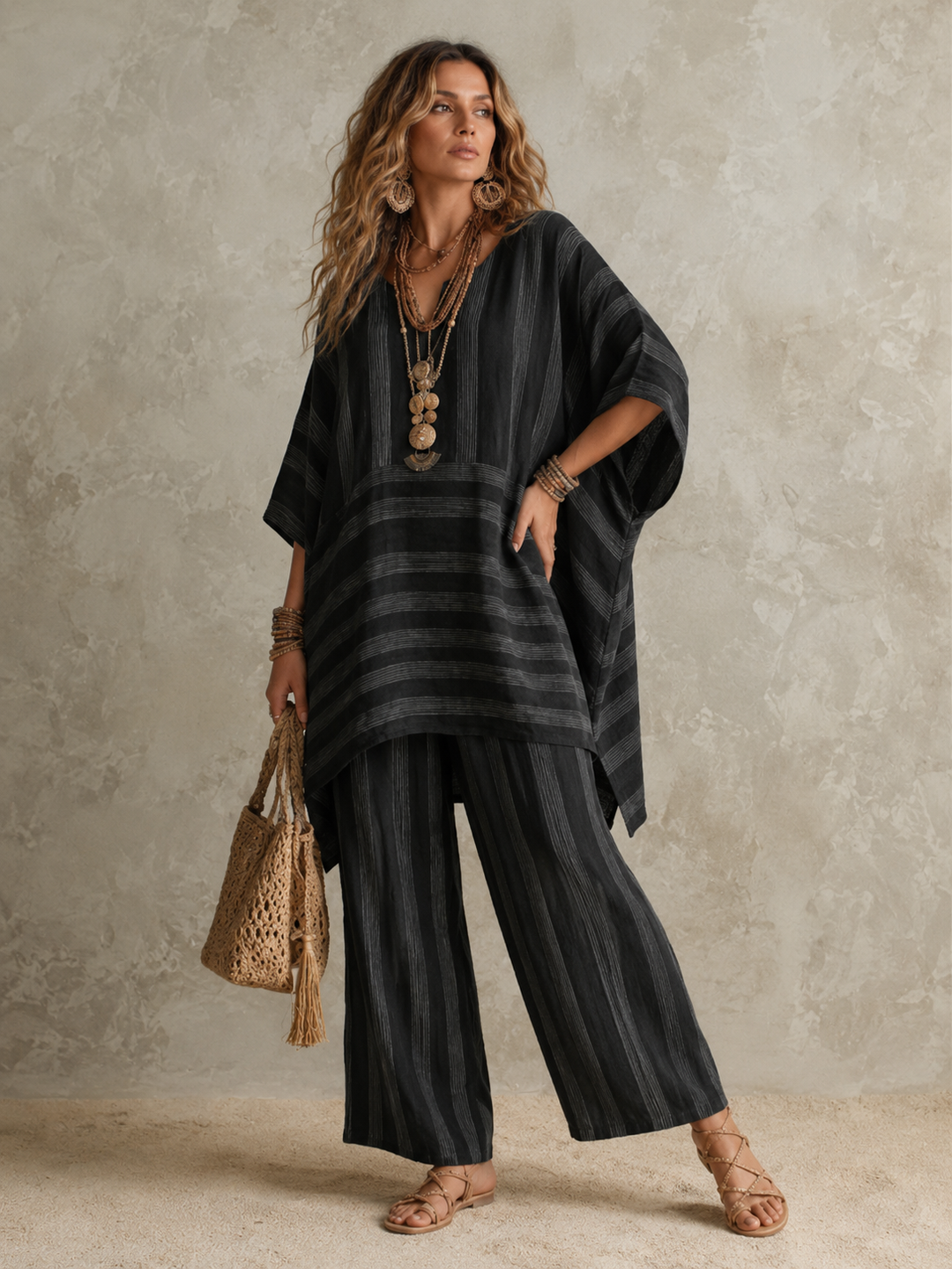 Anna™ | Bohemian Leinen 2-Teiliges Set