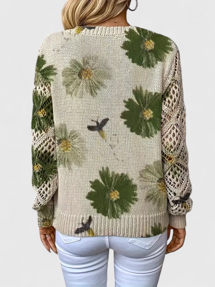 Mirte | Eleganter Blumenprint Pullover