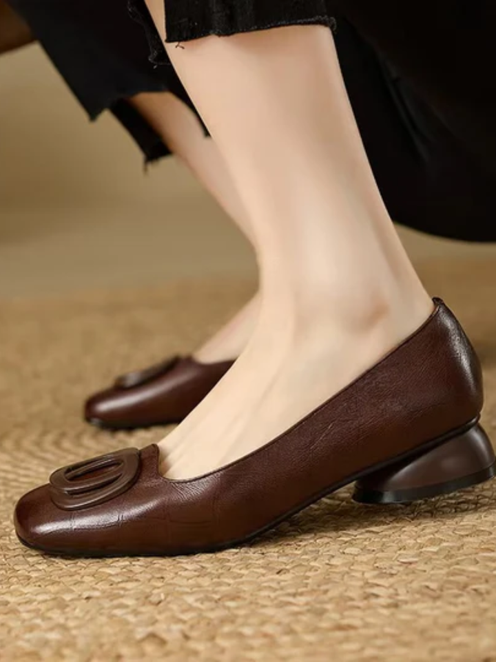 Ballerines en Similicuir Bout Carré Margot