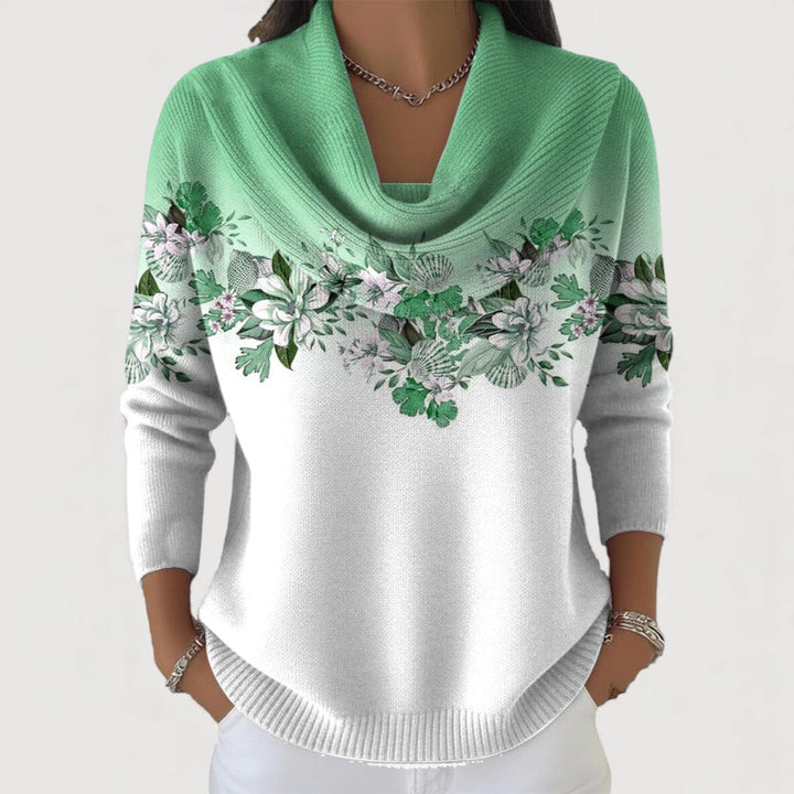 Alba | Pull Floral mit Rollkragen