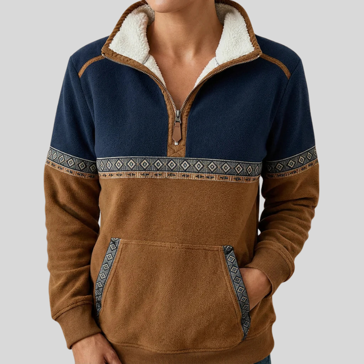 Alvette™ | Sherpa Kragen Halb-Zip Pullover