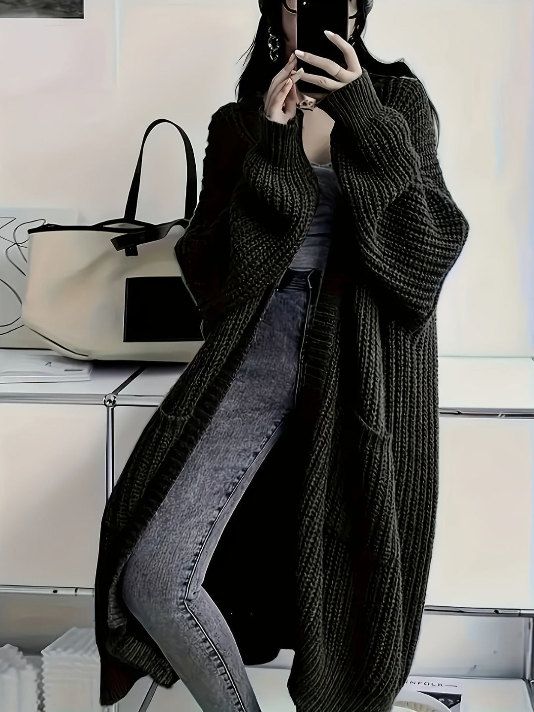 Lenie | Langes Vest mit Taschen