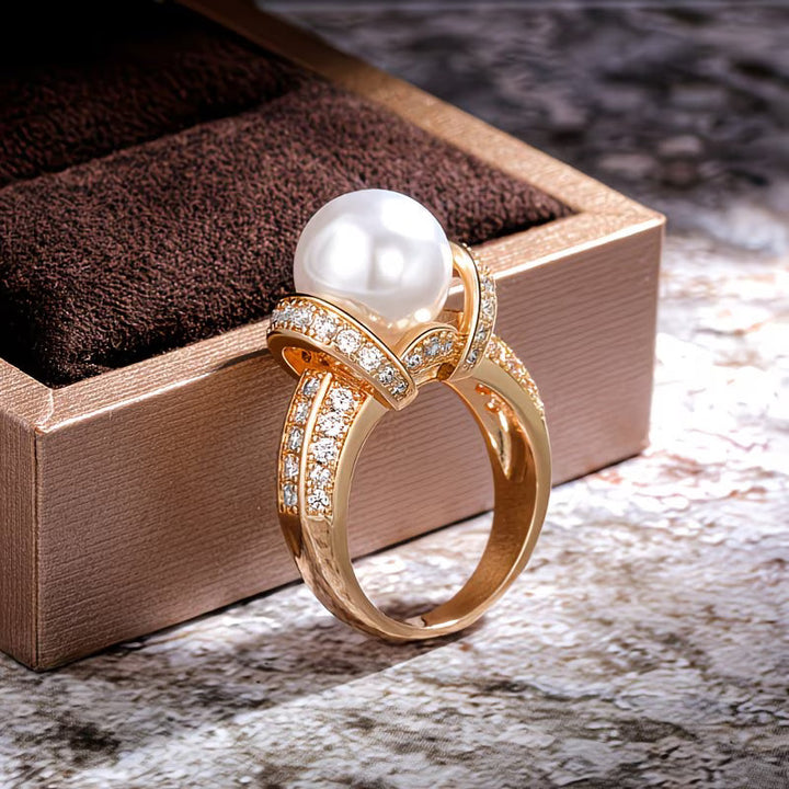 Ring mit Krone Perle