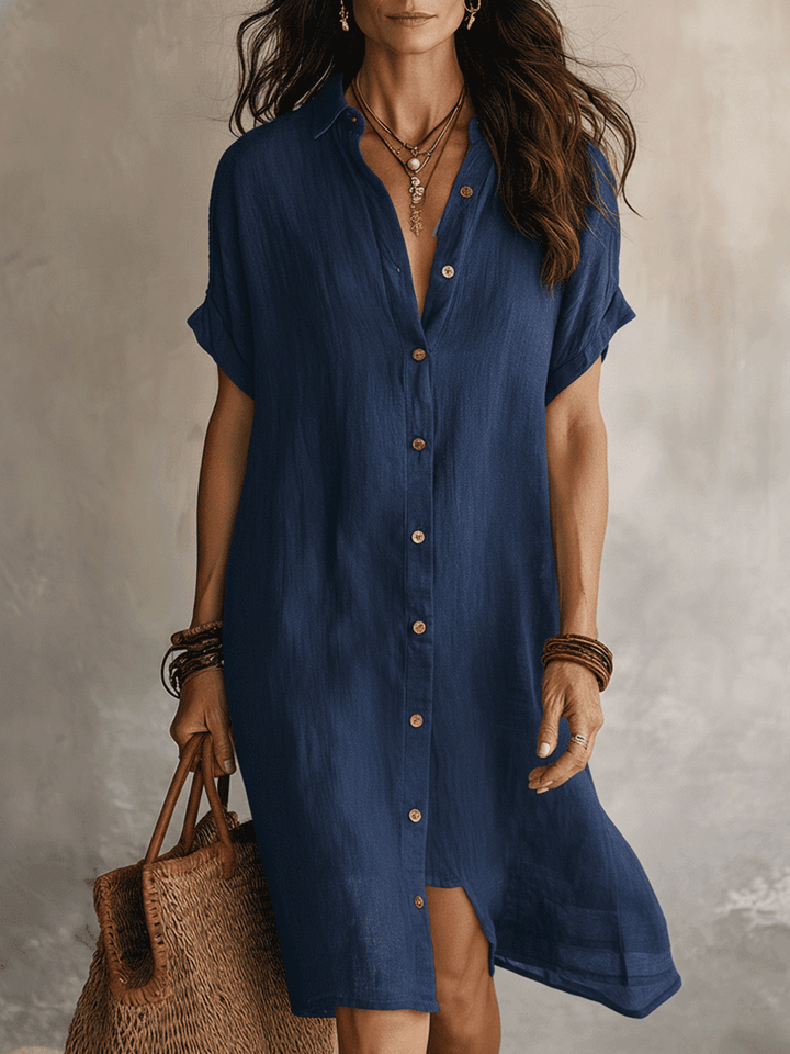 Modern Boho | Müheloses Leinen-Midikleid