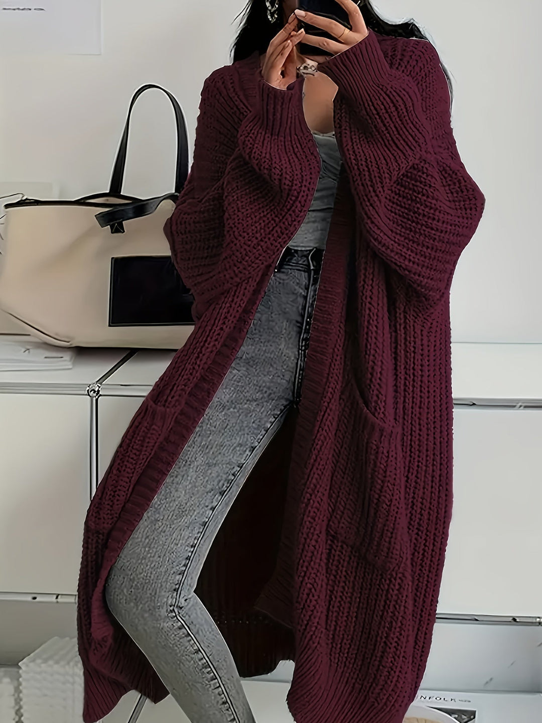 Lenie | Langes Vest mit Taschen