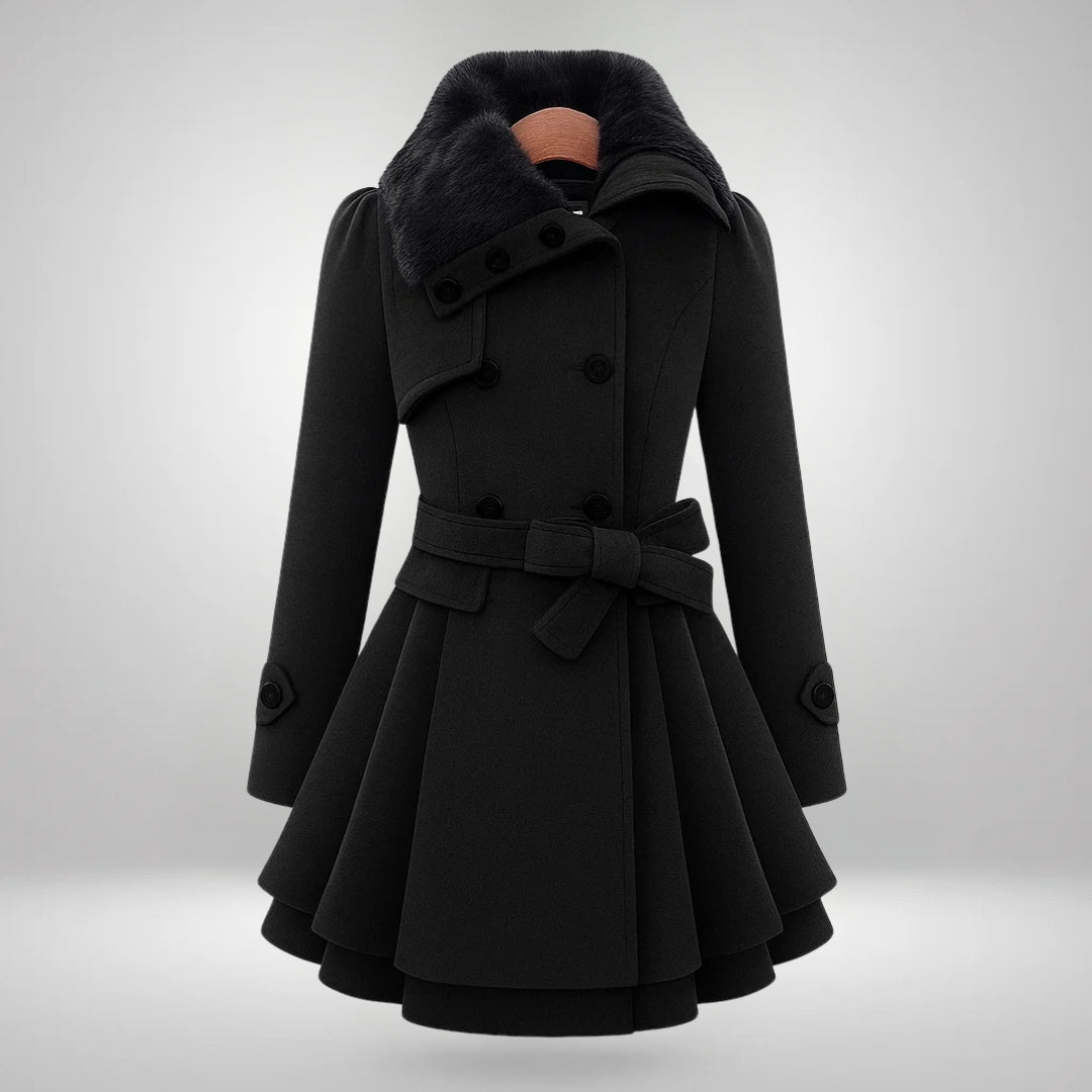 Yena™ | Schicker Trenchcoat mit veganem Pelz