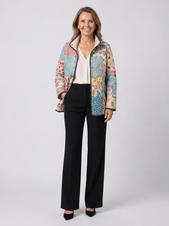 Gestepptes Patchwork-Blumenjacke Chloé