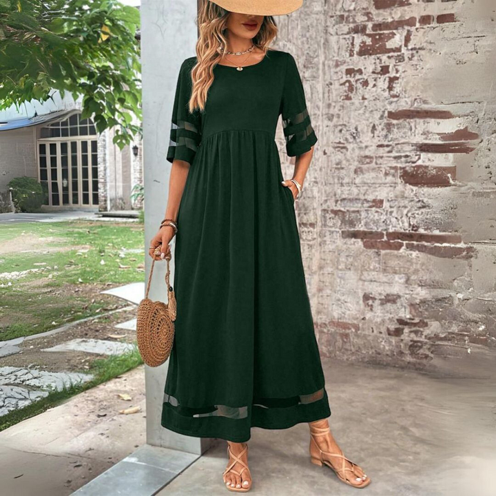 Aubrey™ – Figurschmeichelndes, Bauchbedeckendes Midi-Kleid