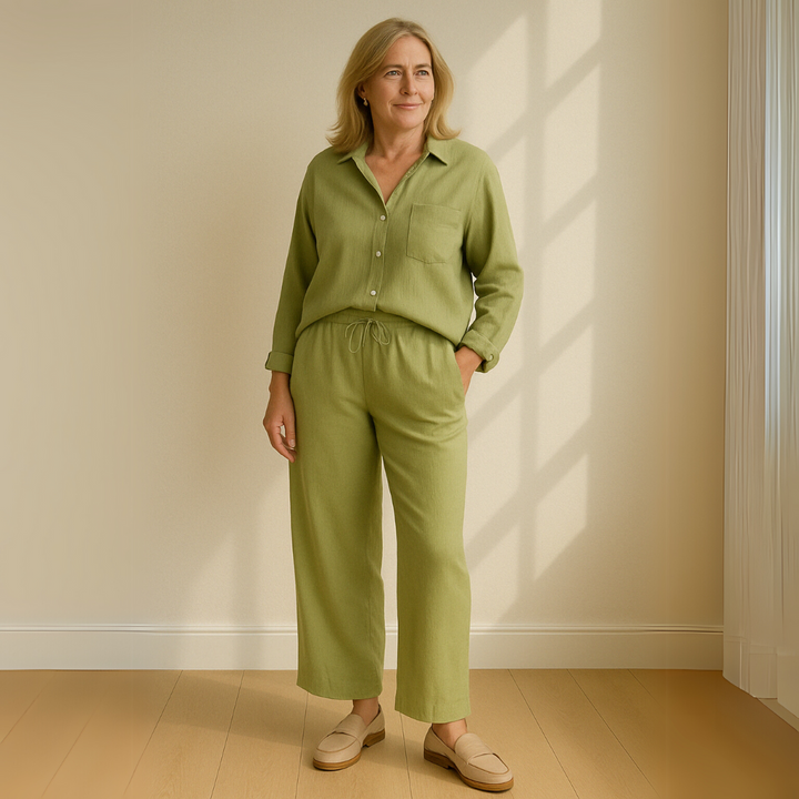 Yvonne™ | 2-teiliges Set - Bluse & weite Hose