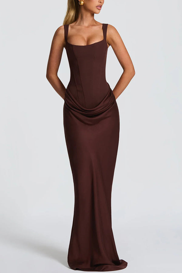 Éléonore | Maxi Kleid mit quadratischem Ausschnitt