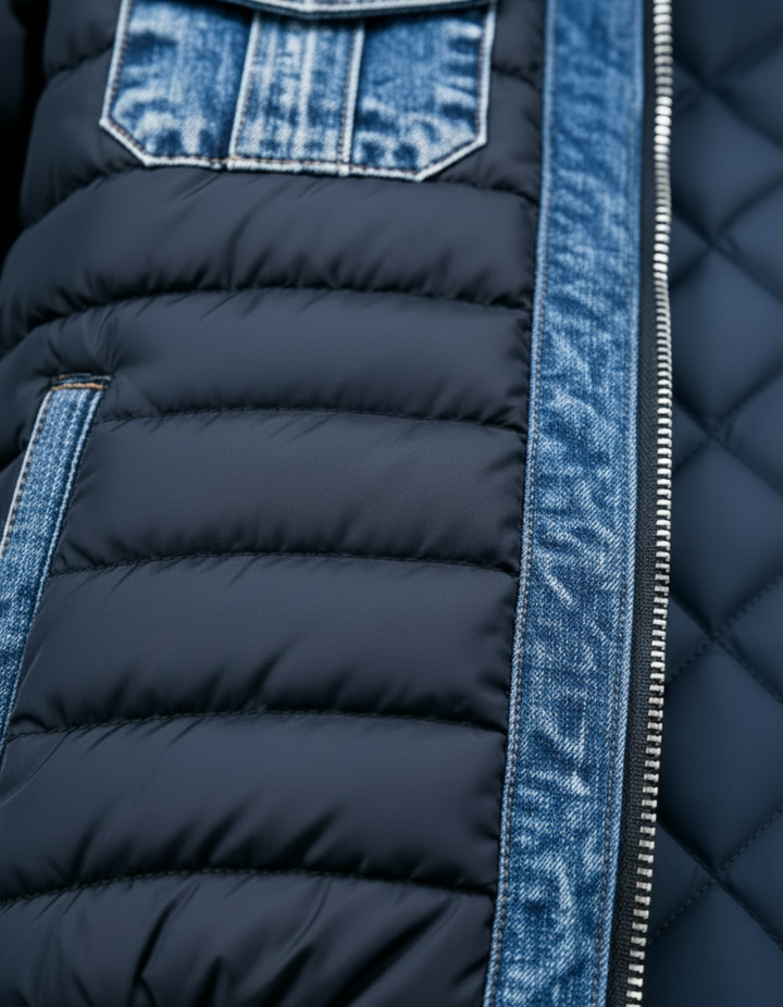 Varel | Hybridjacke aus gestepptem Denim
