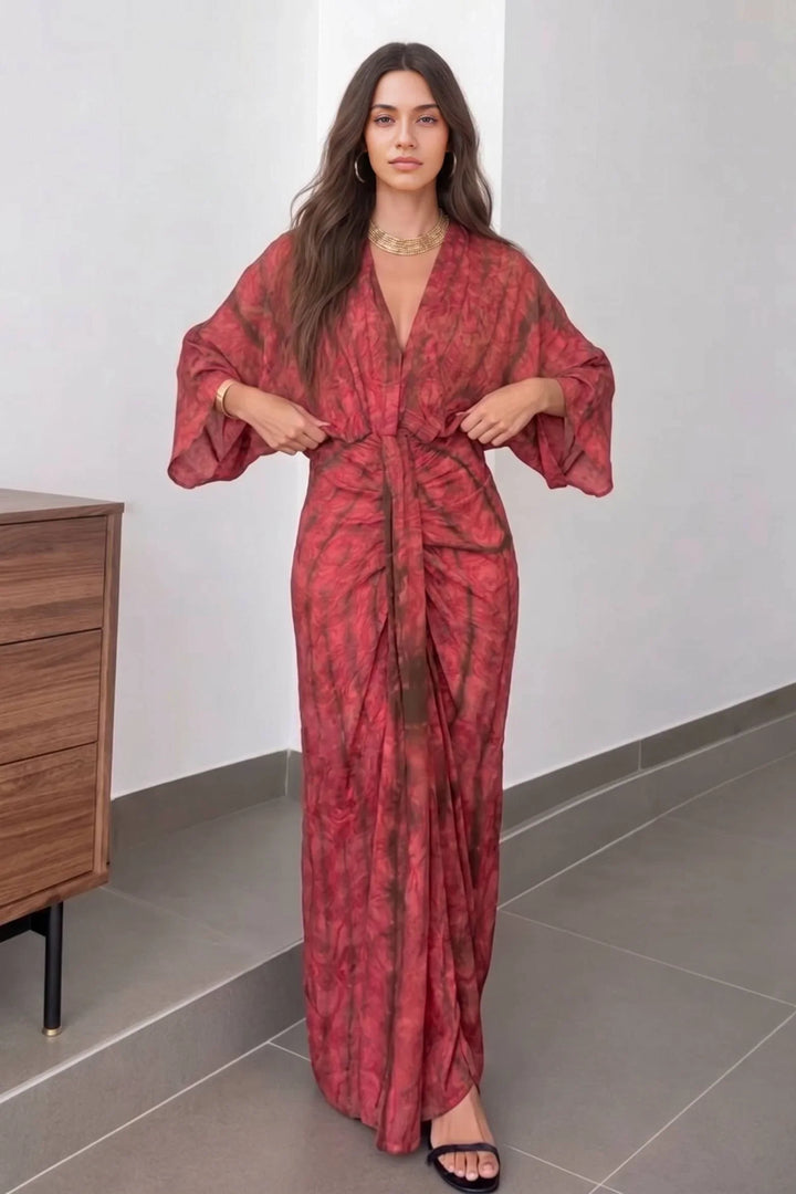 Kimono-Stil Bedruckter Morgenmantel