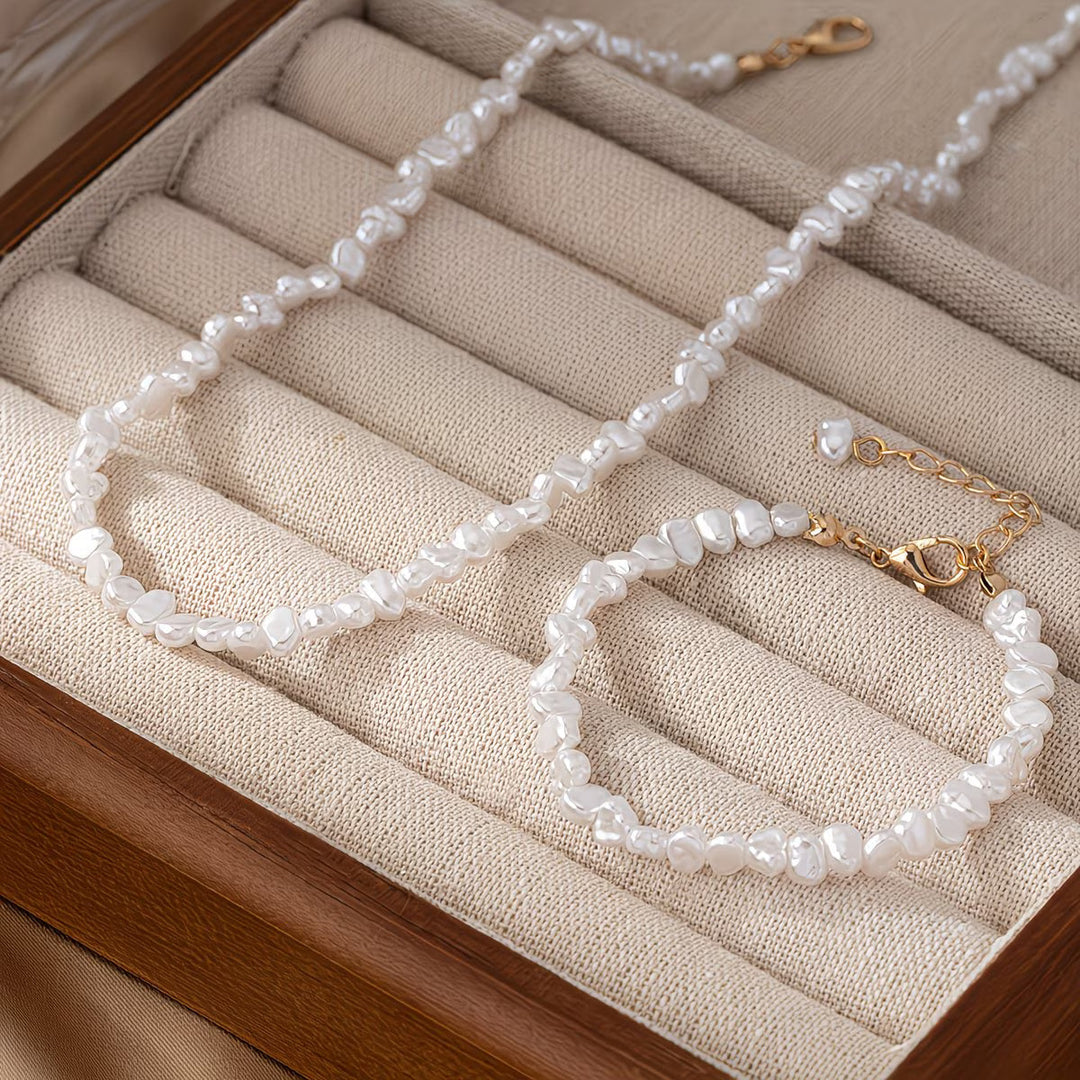 Set aus Barockperlen für Halskette und Armband