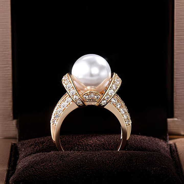 Ring mit Krone Perle
