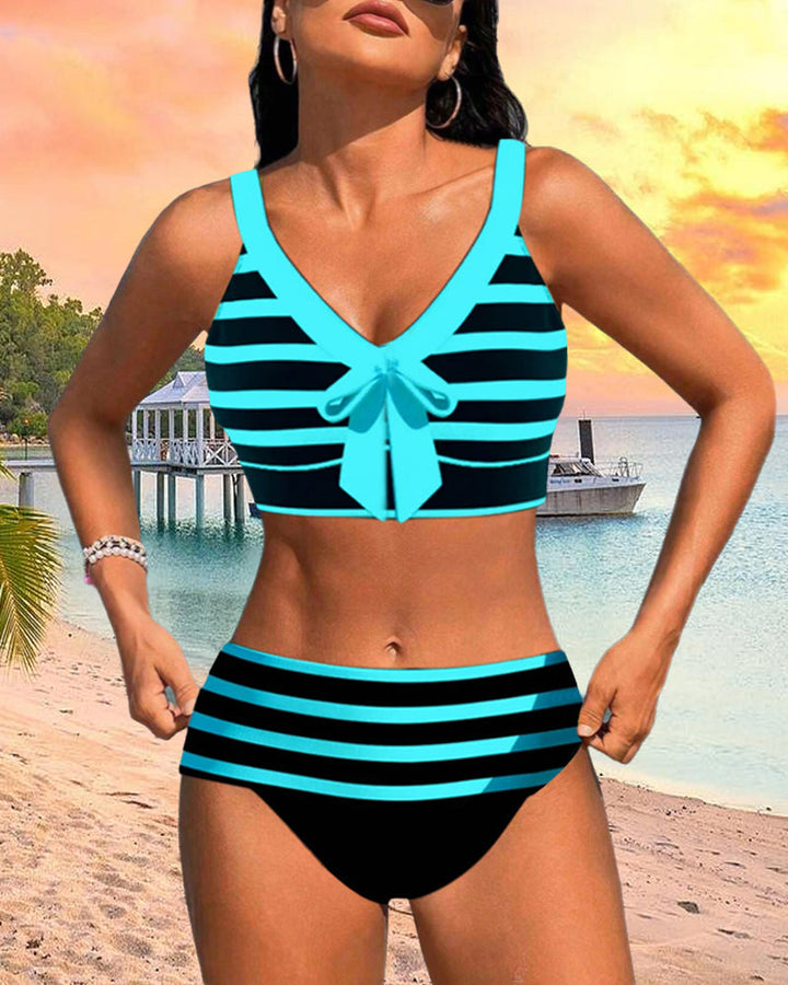 By Esmee® | Gestreifter Bikini mit Hoher Taille