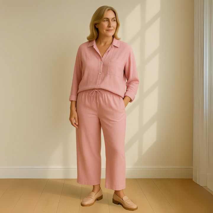 Yvonne™ | 2-teiliges Set - Bluse & weite Hose