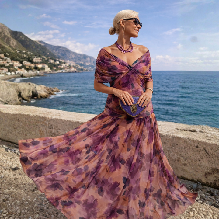 Mikaela | Maxikleid mit schulterfreien Trägern