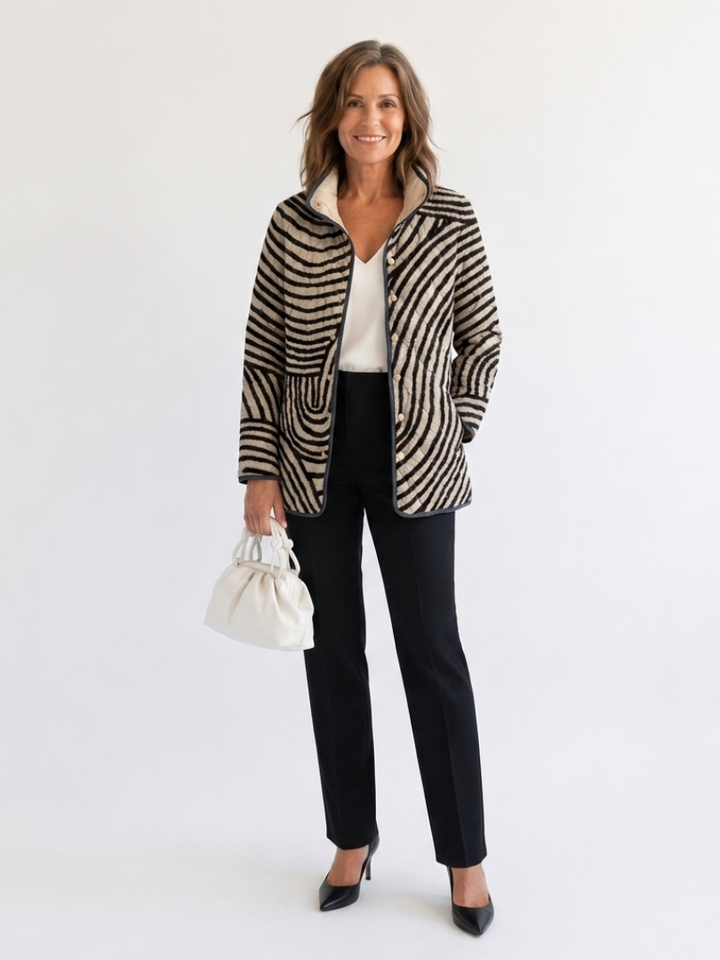 Steppjacke mit gezeichneten Kreisen Léa