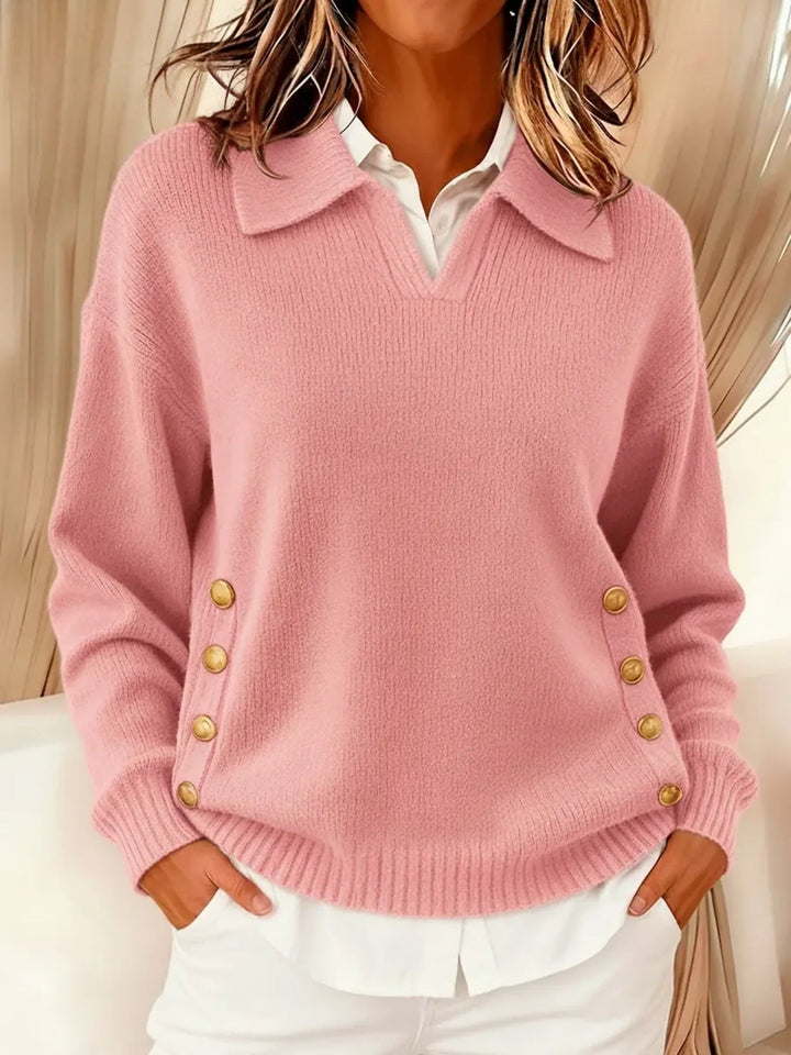 Rieke | Pullover mit V-Ausschnitt und Kragen
