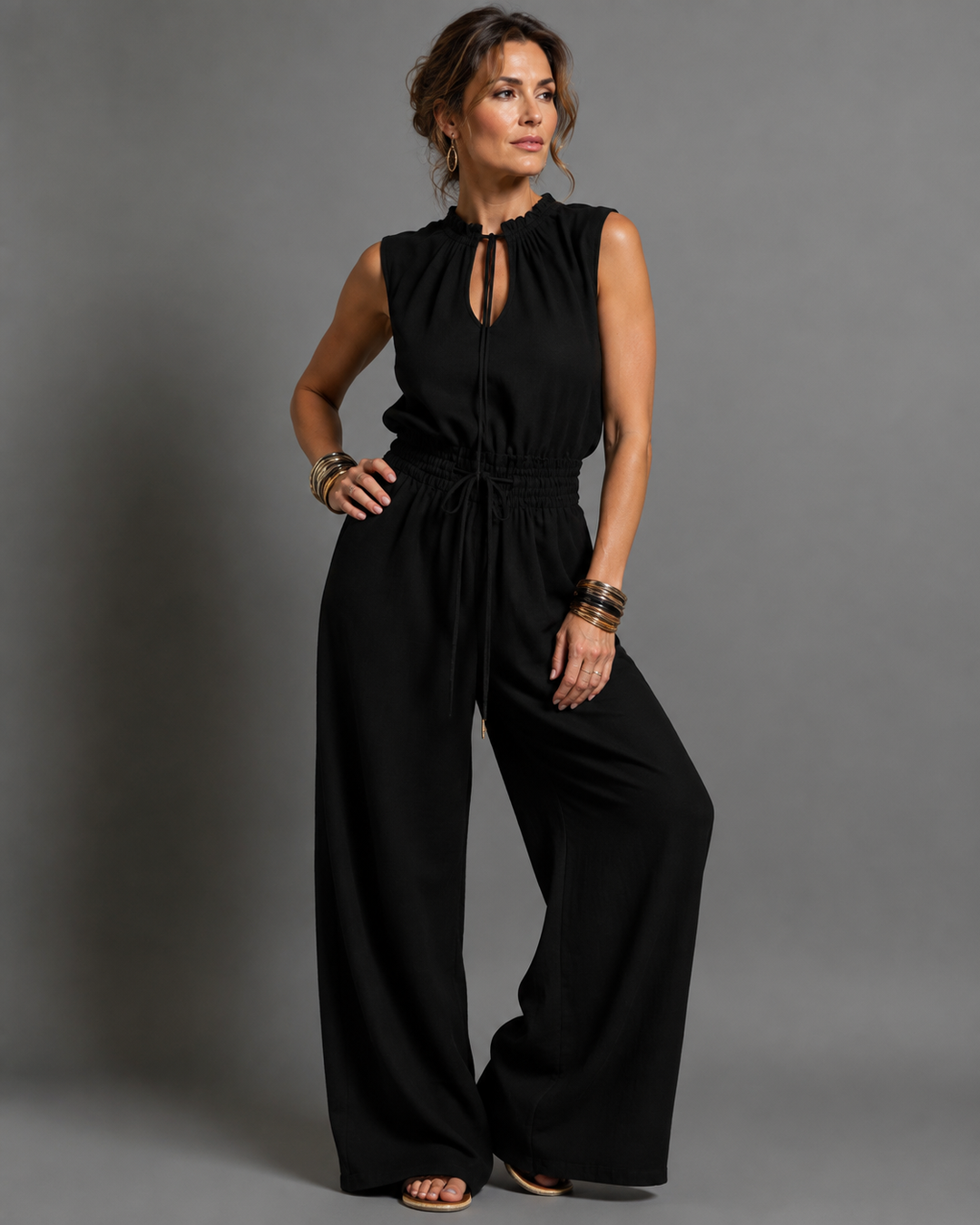 Jette™ | Ärmelloser Jumpsuit mit weiten Beinen