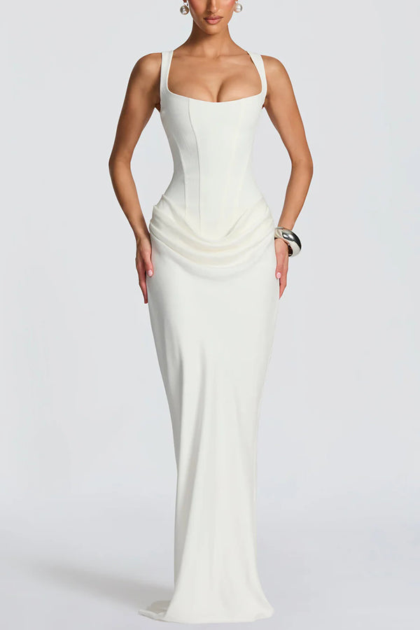 Éléonore | Maxikleid mit quadratischem Ausschnitt