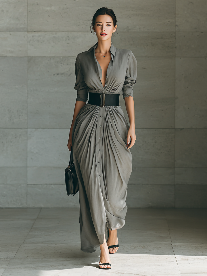Zéphyrine | Lange Plissé Kleid