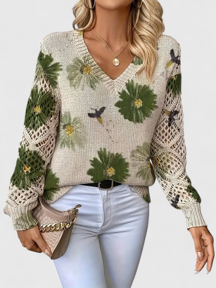 Mirte | Eleganter Blumenprint Pullover