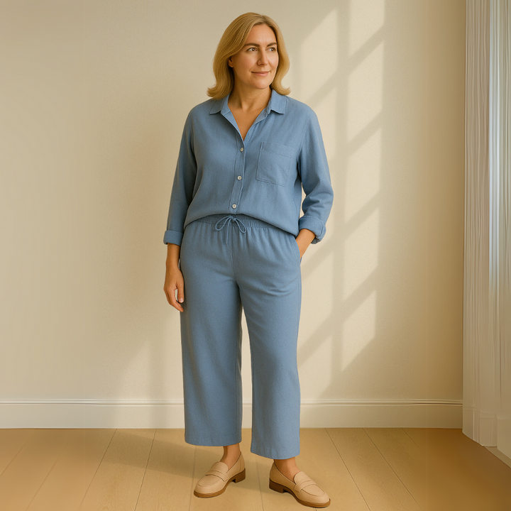 Yvonne™ | 2-teiliges Set - Bluse & weite Hose