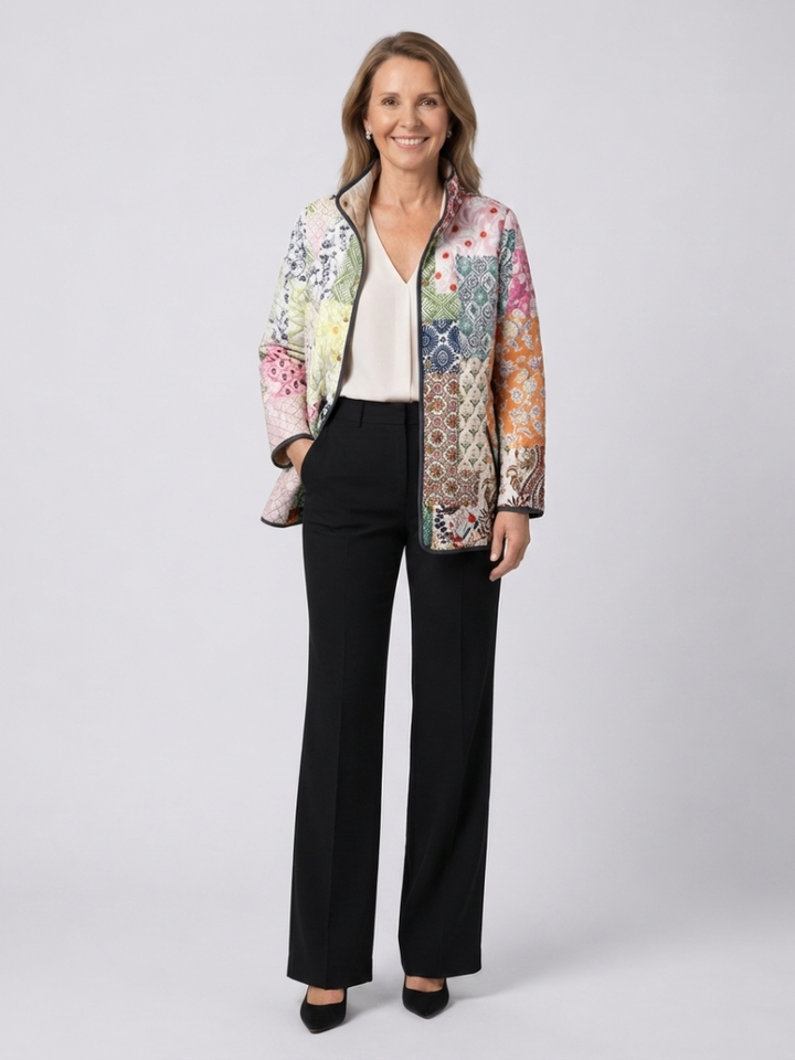Gestepptes Patchwork Boho-Jacke Florence