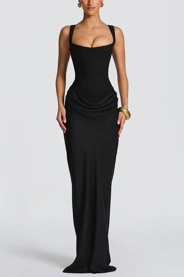 Éléonore | Maxikleid mit quadratischem Ausschnitt