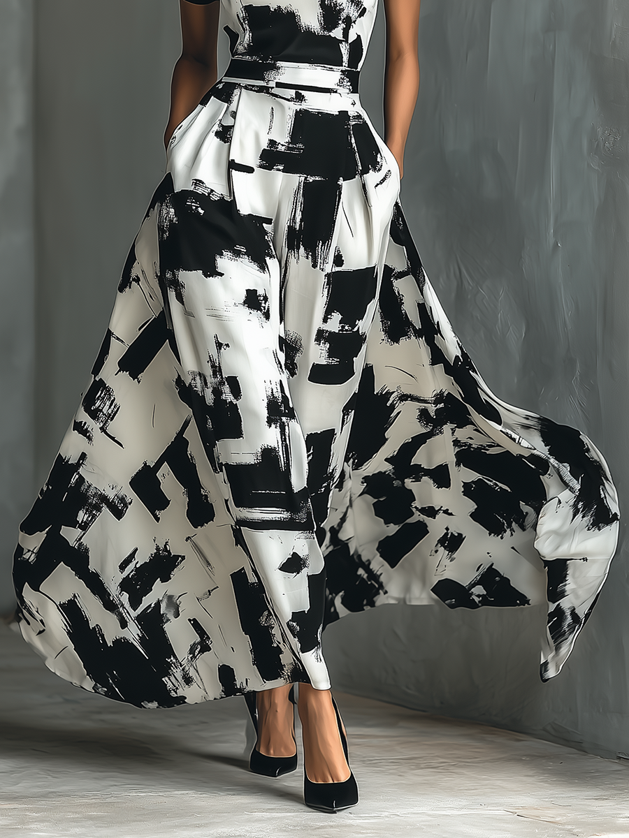 Maxikleid mit abstraktem Muster