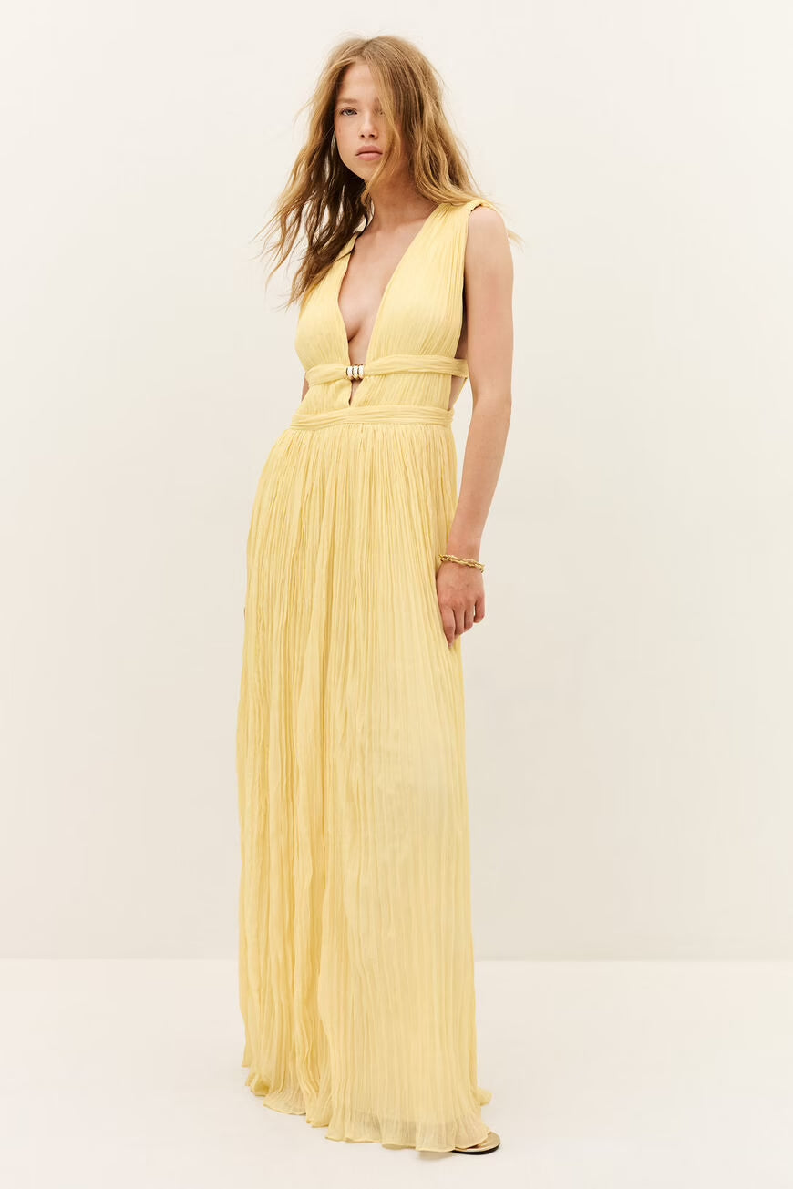 Maxi Kleid mit V-Ausschnitt