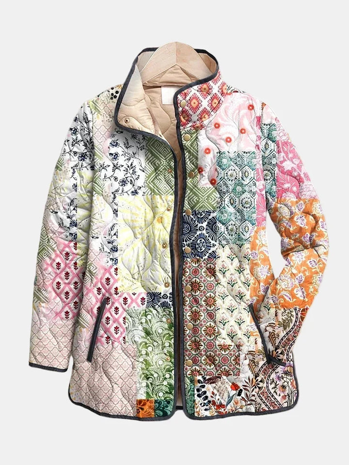 Gestepptes Patchwork Boho-Jacke Florence