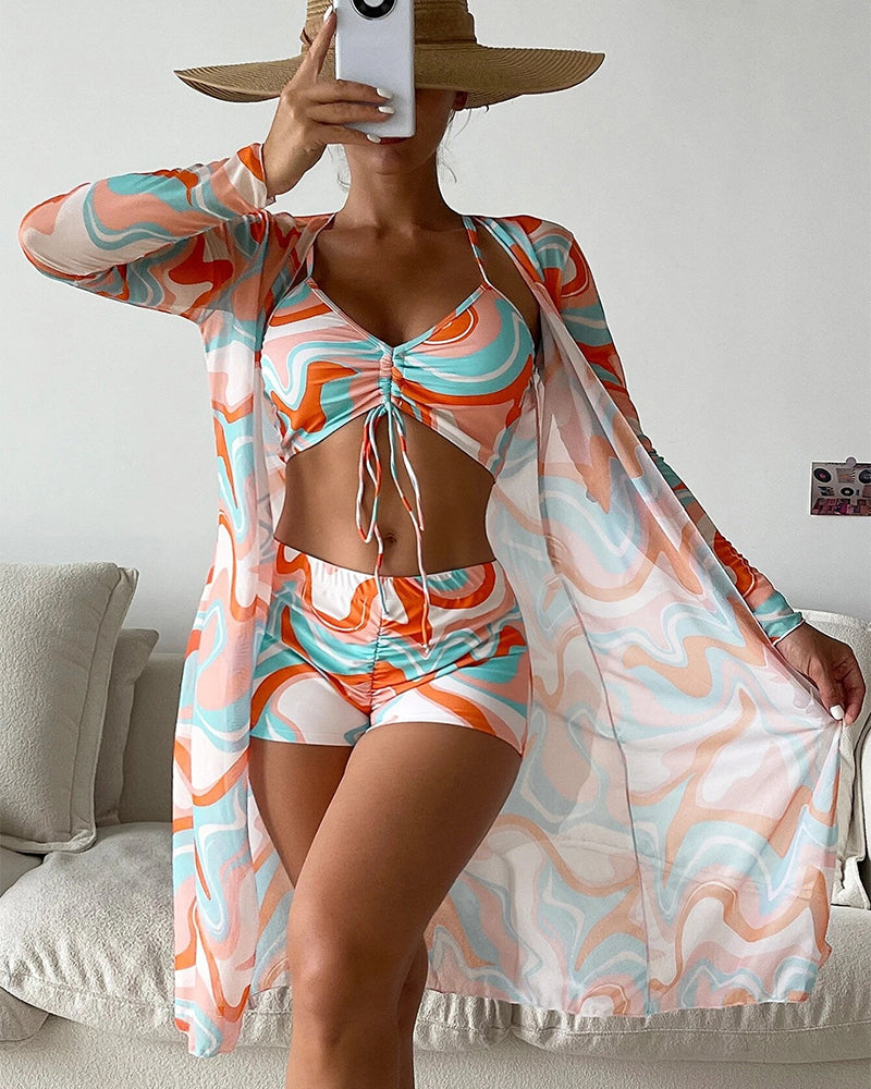 Von Esmee® | 3-teiliges Bikini-Set mit Print