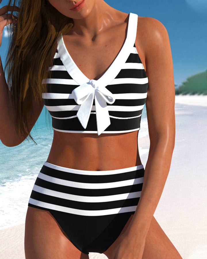 By Esmee® | Gestreifter Bikini mit Hoher Taille
