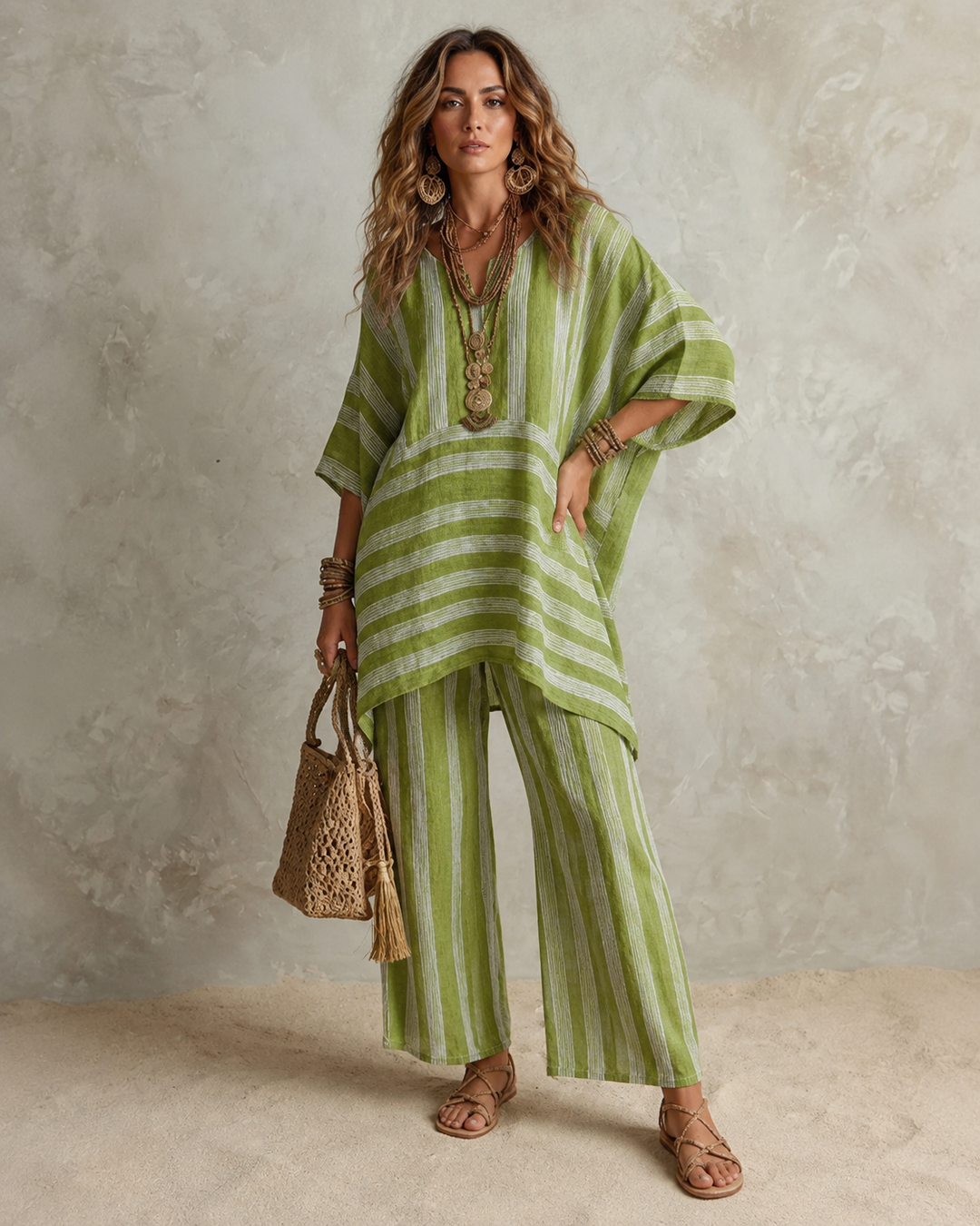 Anna™ | Bohemian Leinen 2-Teiliges Set