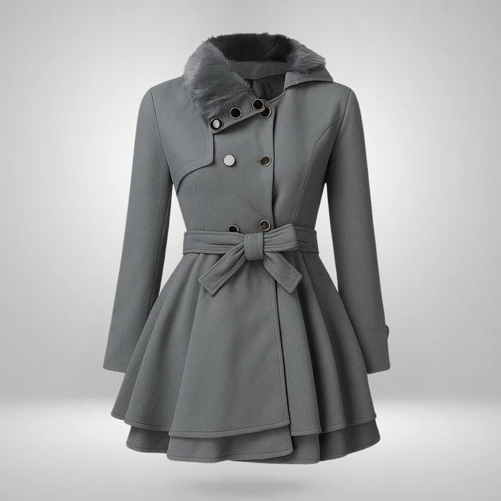 Yena™ | Schicker Trenchcoat mit veganem Pelz
