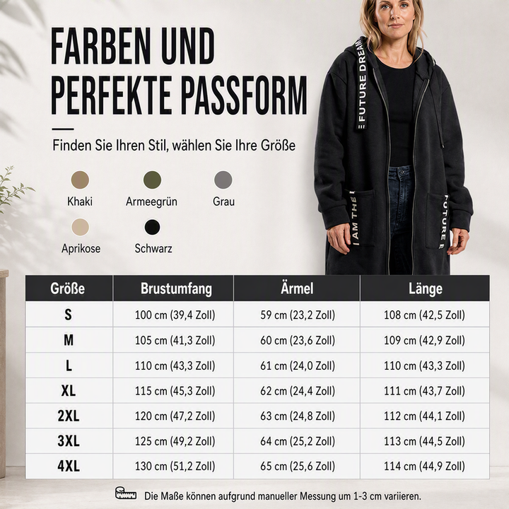 Oversize-Kapuzen-Sweatshirt-Mantel für Damen
