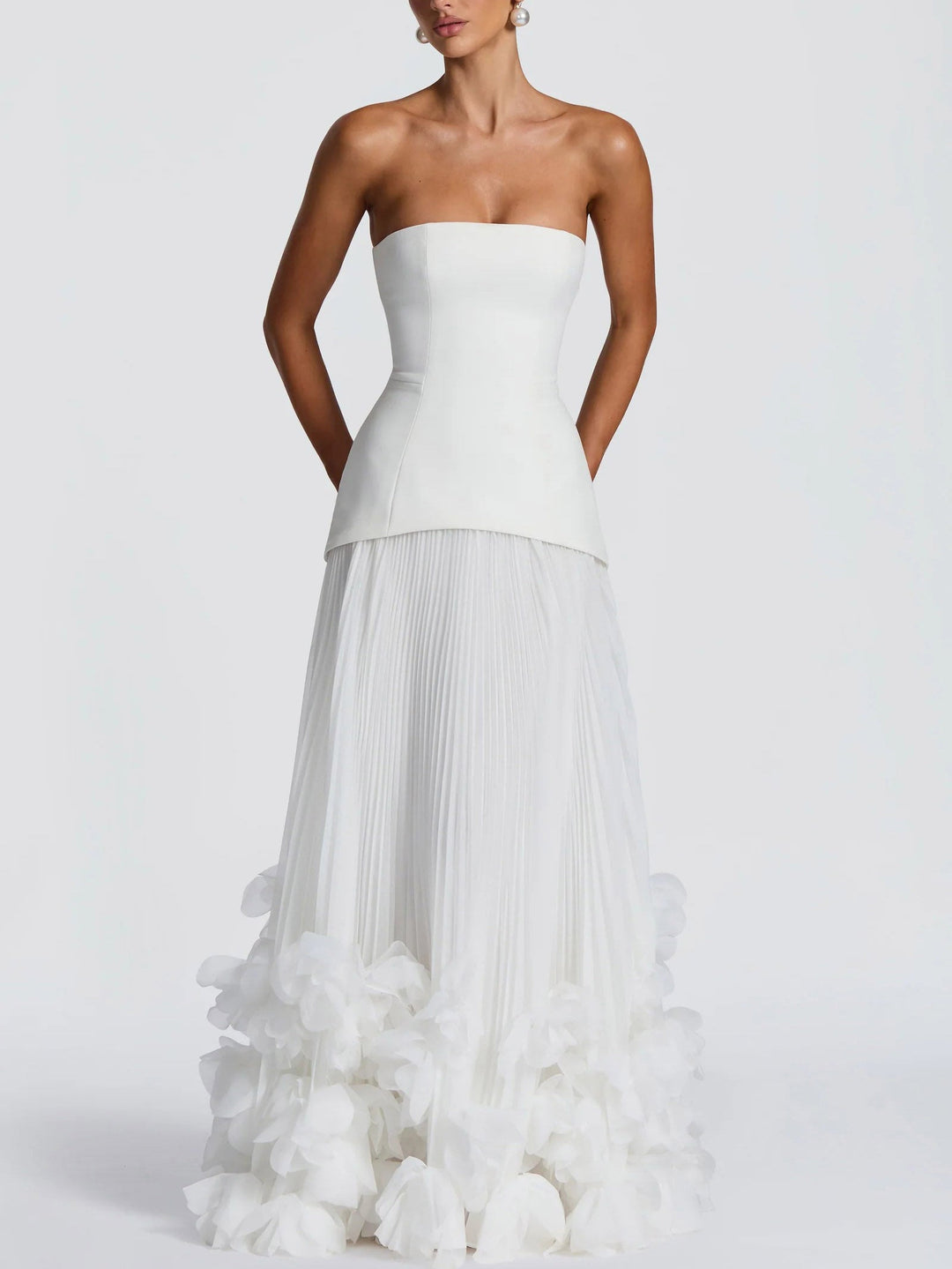 Maxikleid mit Blütenblatt-Design