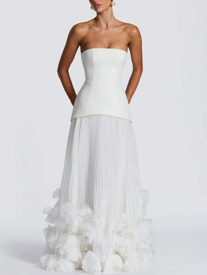 Maxikleid mit Blütenblatt-Design