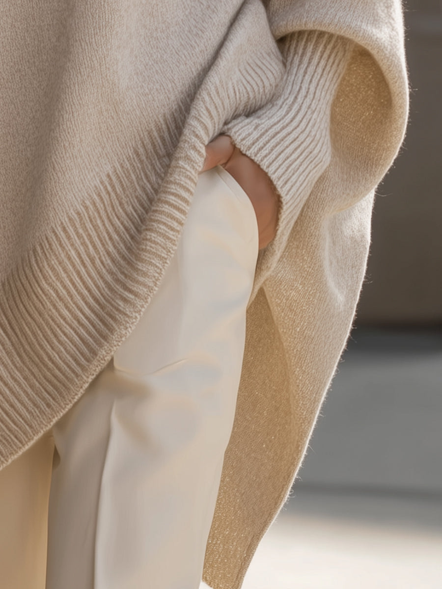Jennifer | Oversized Pullover mit Drapierung und weitem Hals