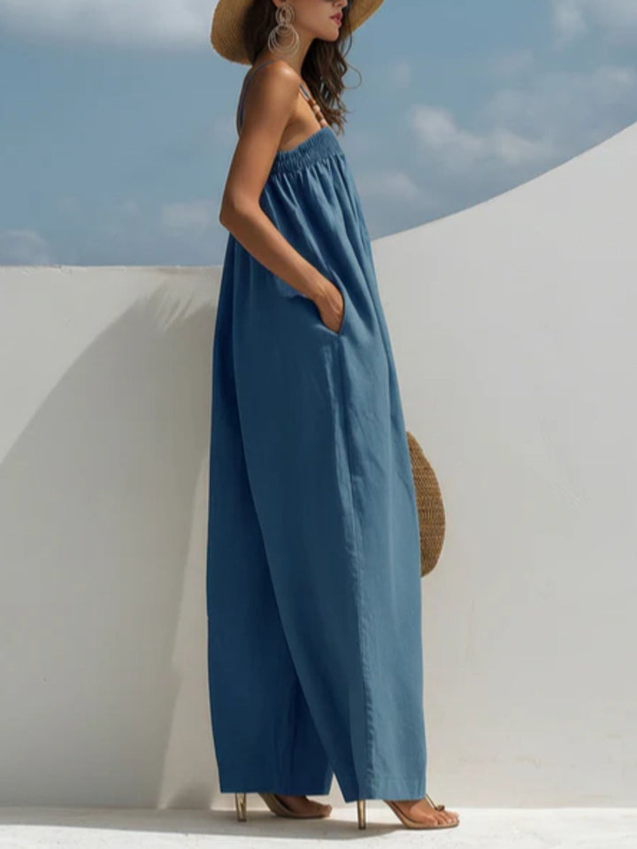 Monica | Denim-Overall mit weitem Bein